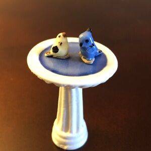 Vintage HAEGEN RENAKER Ceramic Birdbath Miniature Birds
